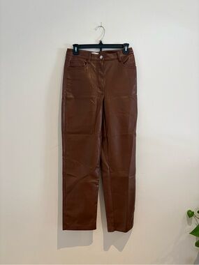 Wilfred Brown Faux Leather Pants